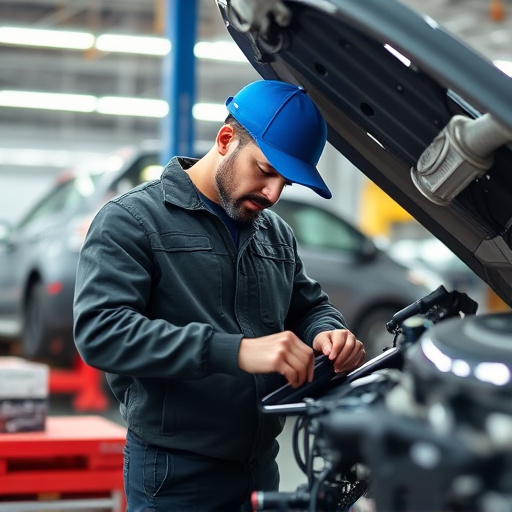 auto technician working