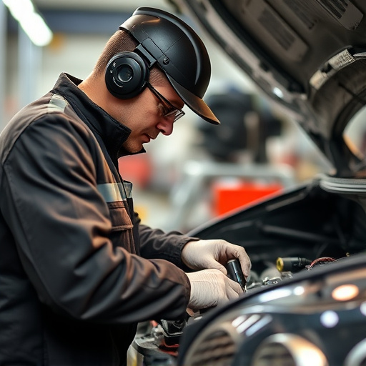 auto technician working