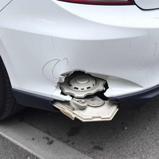 damaged car bumper
