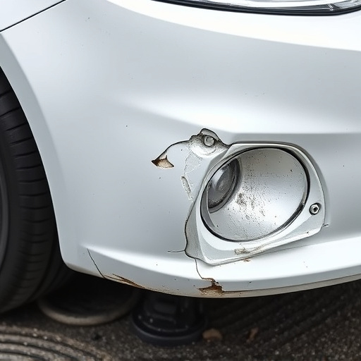 damaged car bumper