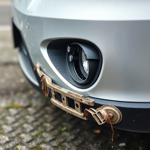 damaged car bumper