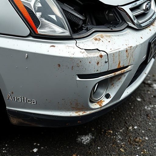 damaged car bumper