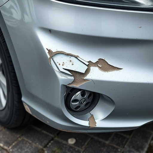 damaged car bumper