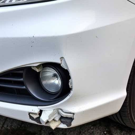 damaged car bumper