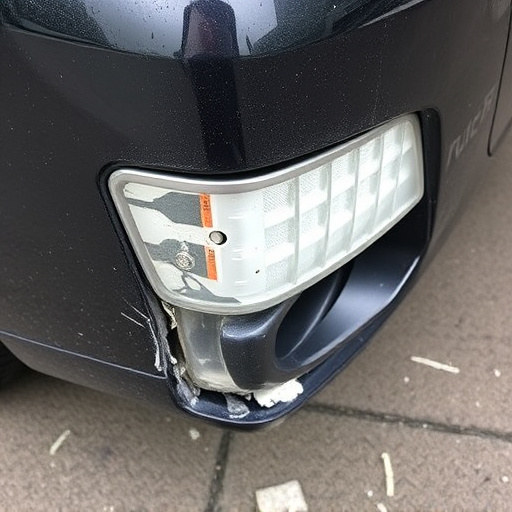 damaged car bumper