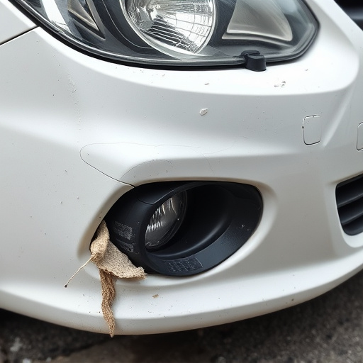 damaged car bumper