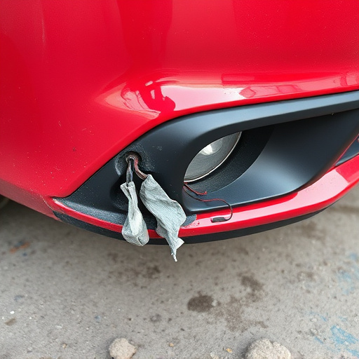 damaged car bumper