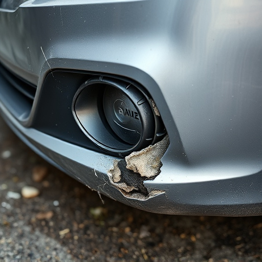 damaged car bumper
