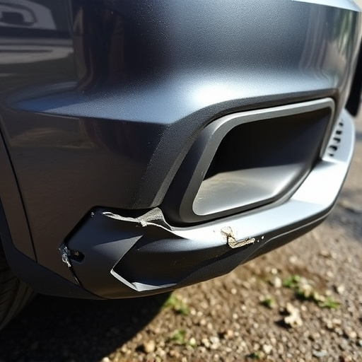 damaged car bumper