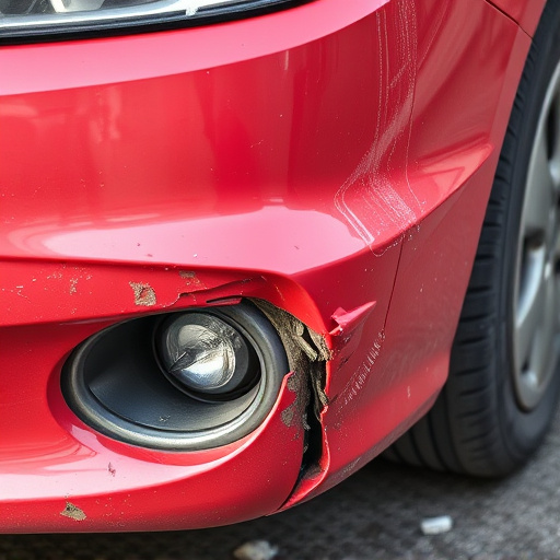 damaged car bumper
