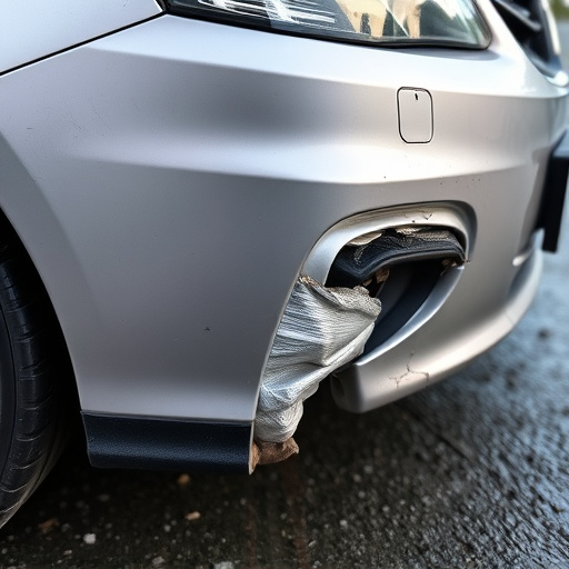 damaged car bumper