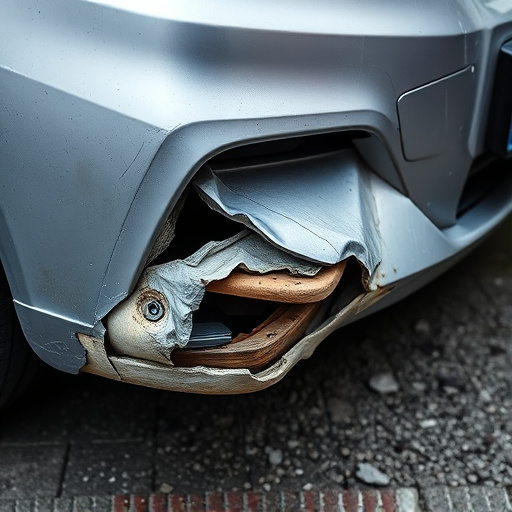 damaged car bumper