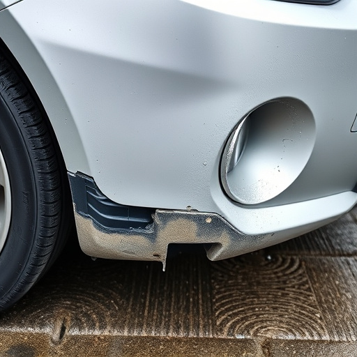damaged car bumper