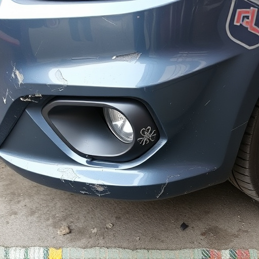damaged car bumper