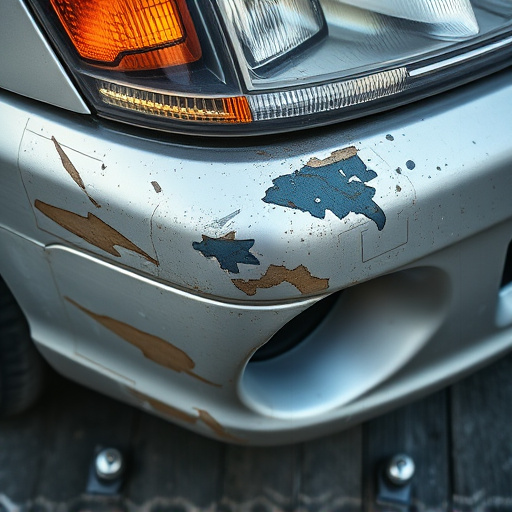 damaged car bumper