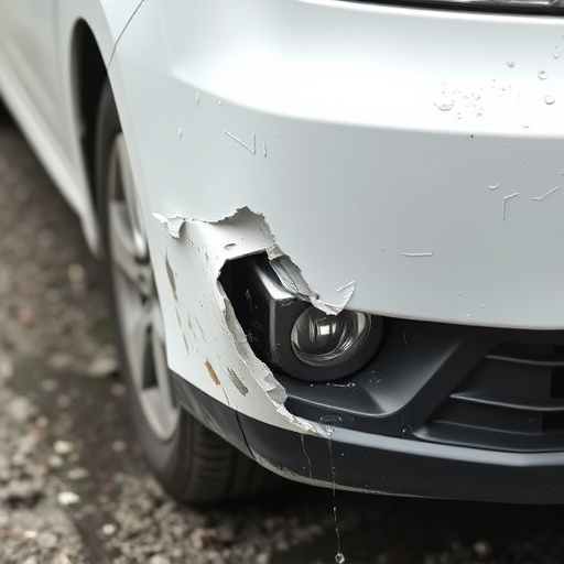 damaged car bumper