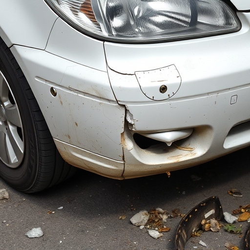 damaged car bumper