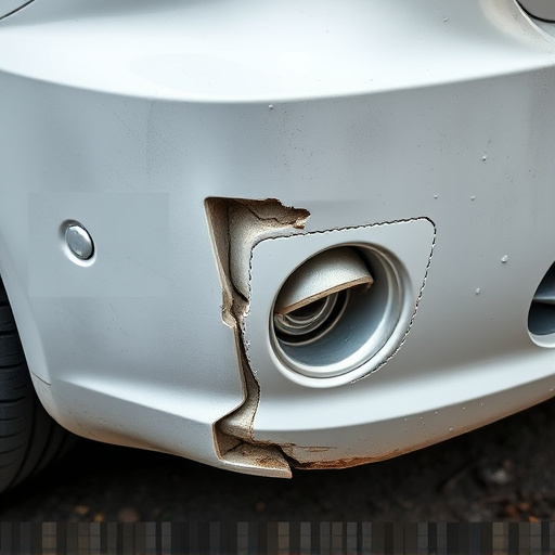 damaged car bumper