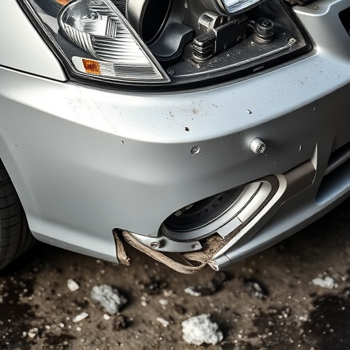 damaged car bumper